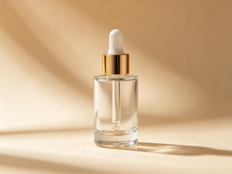 Illustration of an anti-aging serum bottle