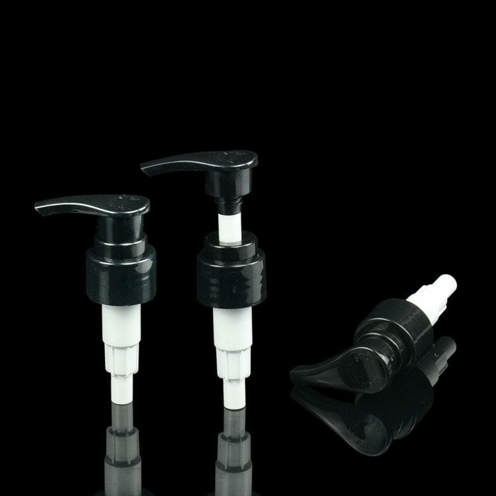 Lotion pumps in four stock colors on the Lonyard packaging line