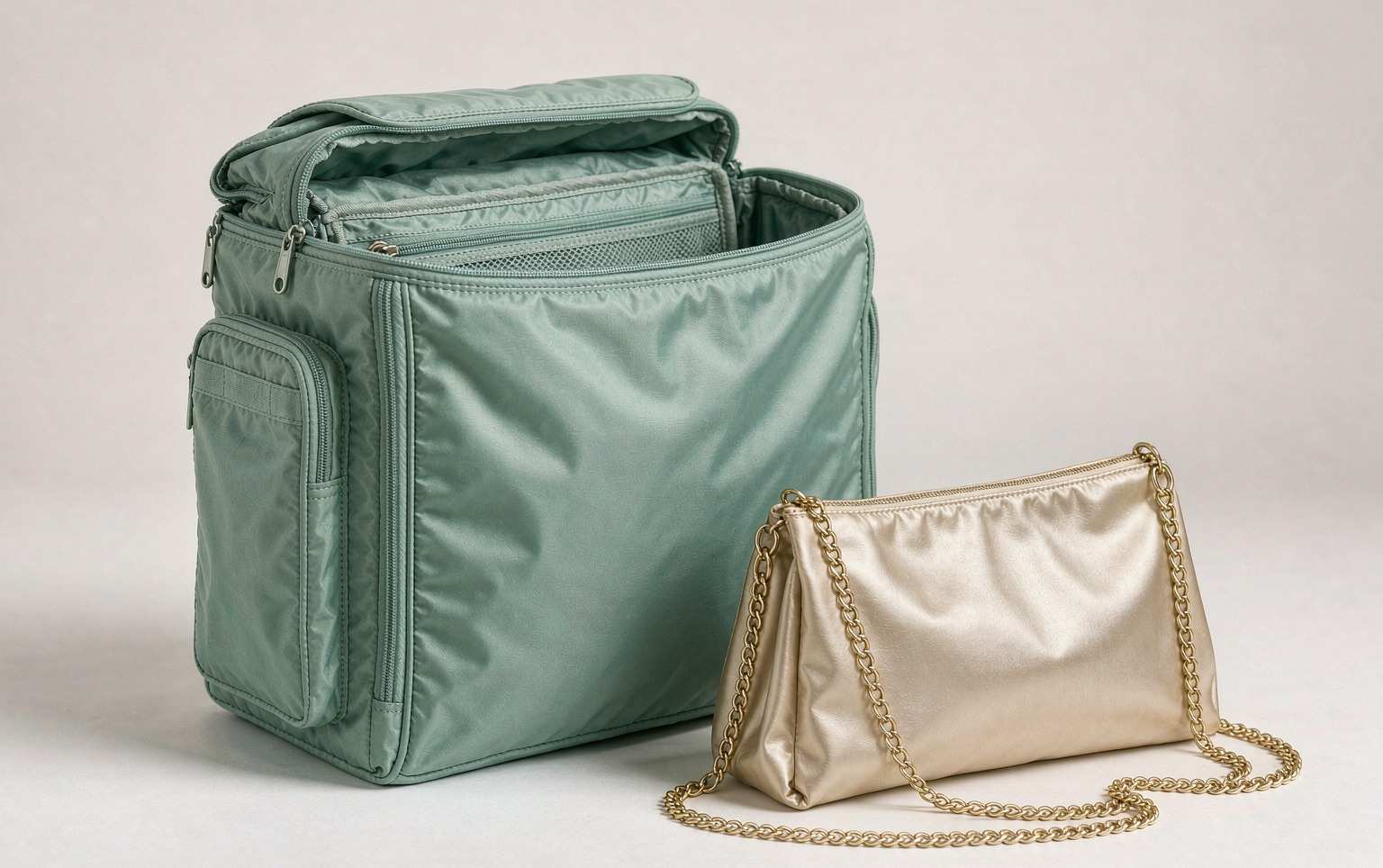 Makeup bags — storage, brush pouches, travel sets, evening bags