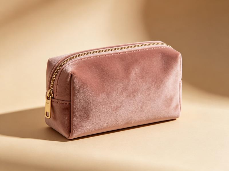 Illustration of zippered cosmetic pouches