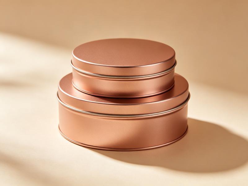 Illustration of round metal tins